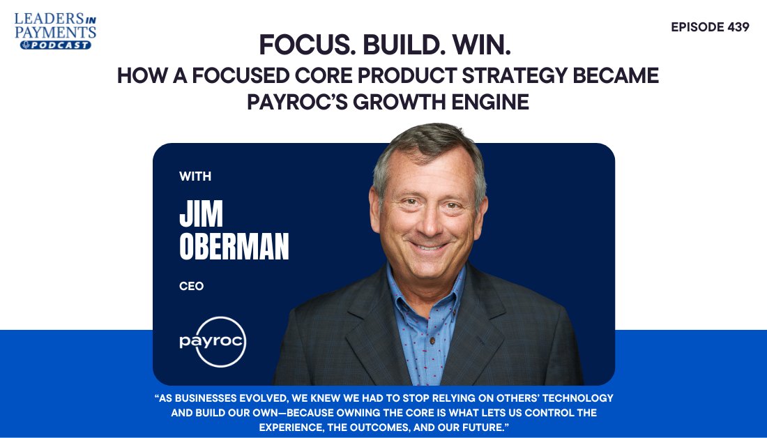 Episode 1 of Focus. Build. Win. features <a href="/_Payroc/">Payroc</a> CEO Jim Oberman on the toughest lessons of transformation; staying patient, staying focused, and knowing when to say no.

Listen/watch here: leadersinpayments.com/2025/10/28/spe…