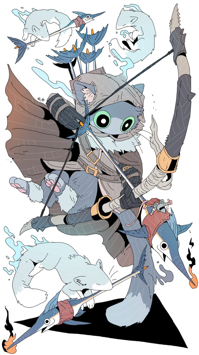 Cat archer with marlin arrows

#drawing