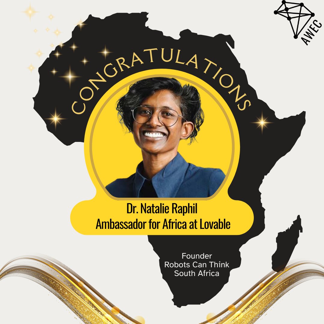 We’re thrilled to celebrate Dr. Natalie Raphil, newly appointed Ambassador for Africa at Lovable! 🎉

A visionary tech leader and Founder of Robots Can Think, she inspired us at the #AWECVirtualLeadershipSummit to build with confidence, patience and resilience. 

#WomenInTech
