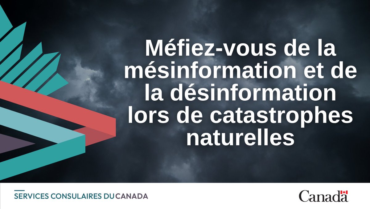 La mésinformation et la désinformation sont particulièrement néfastes dans les situations d'urgence. Aux Canadiens touchés par l’ouragan #Melissa, suivez les sources d’information officielles de votre destination. Aussi, consultez régulièrement: voyage.gc.ca/voyager/averti…