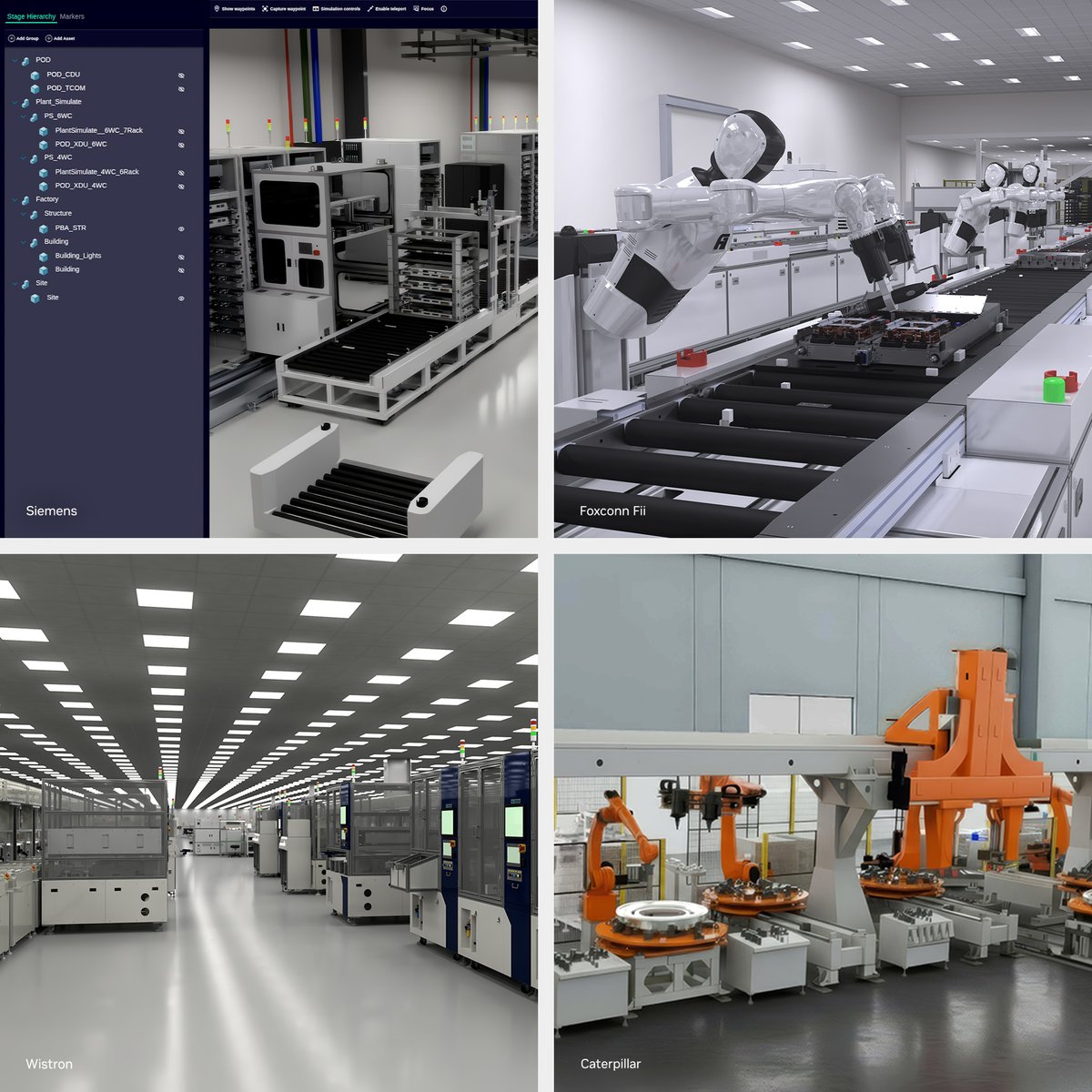 AI is transforming the world’s factories into intelligent thinking machines, the engines of a new industrial revolution.” - Jensen Huang 👏

Announced today at #NVIDIAGTC, America’s leading manufacturers are building state-of-the-art robotic factories to help overcome labor