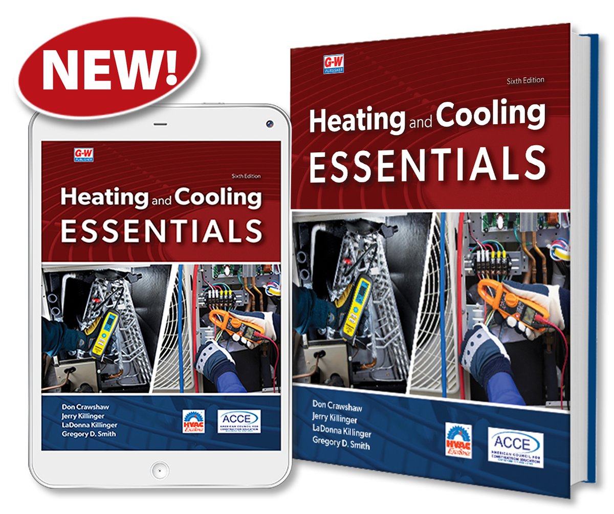GWPublisher's tweet image. We are excited to welcome coauthor Greg Smith to this new 6th edition of Heating and Cooling Essentials--the perfect introductory textbook for today's #HVACR students! 🔥❄️

g-w.com/heating-coolin…