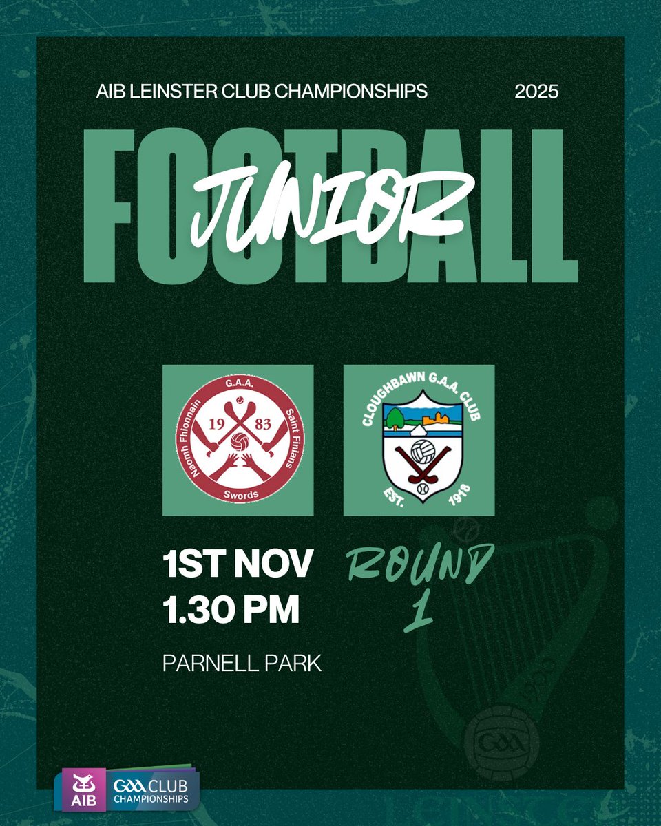OfficialWexGAA's tweet image. Best of luck to @cloughbawn as they enter Leinster Club Championship action on Saturday when taking on St. Finian&apos;s (Dublin) in Parnell Park in the Junior Football grade.

Tickets must be purchased in advance via leinstergaa.ie/leinster-gaa-t… at a cost of €10 for adults/students/OAPs.…