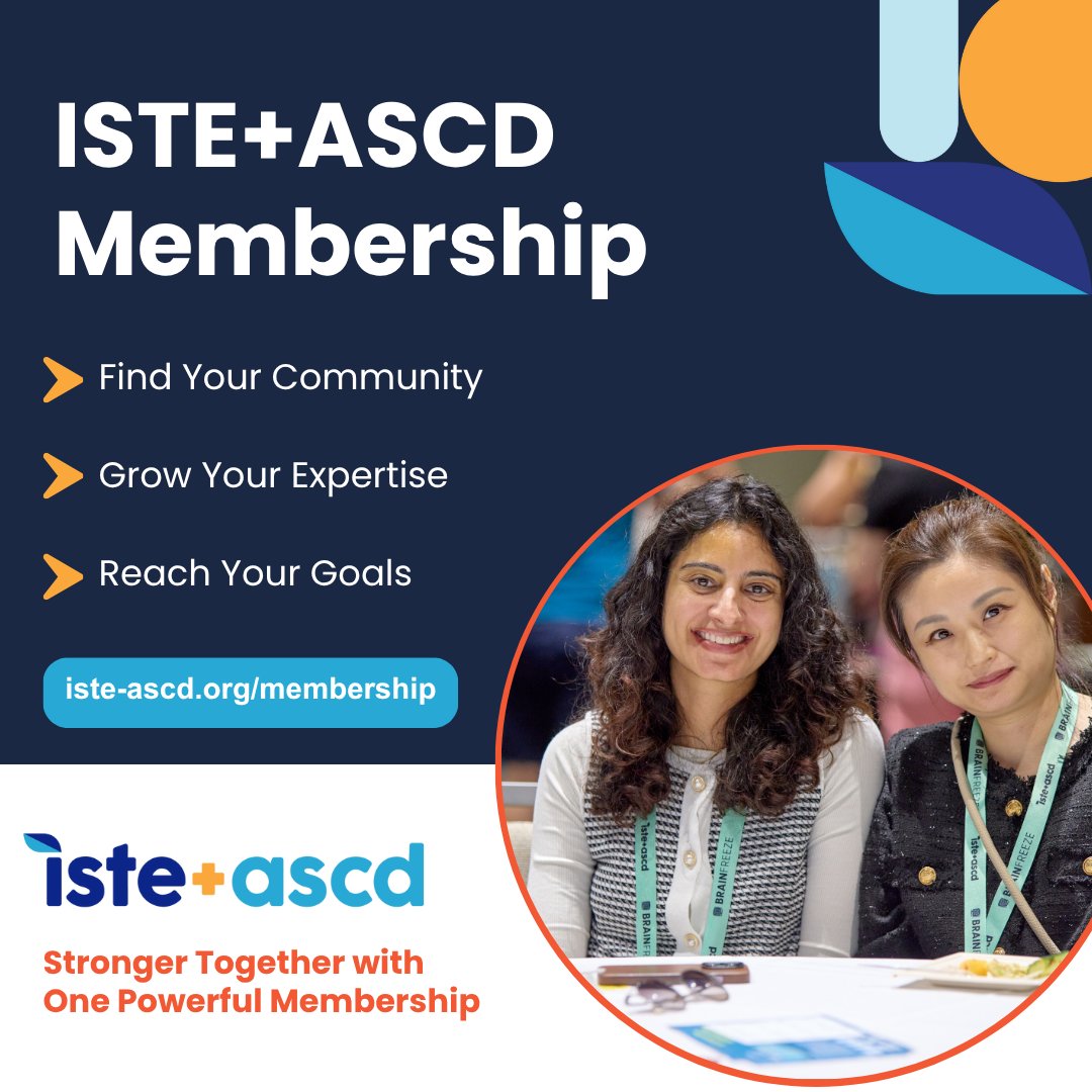 Join ISTE+ASCD to find your community, grow your expertise, &amp; reach your goals!
Get:
✅ Networking in our exclusive online groups
✅ Endless learning (books, events, webinars)
✅ Tools to make an impact
Learn more: hubs.ly/Q03QzXkD0
#EdLeaders #EdTech