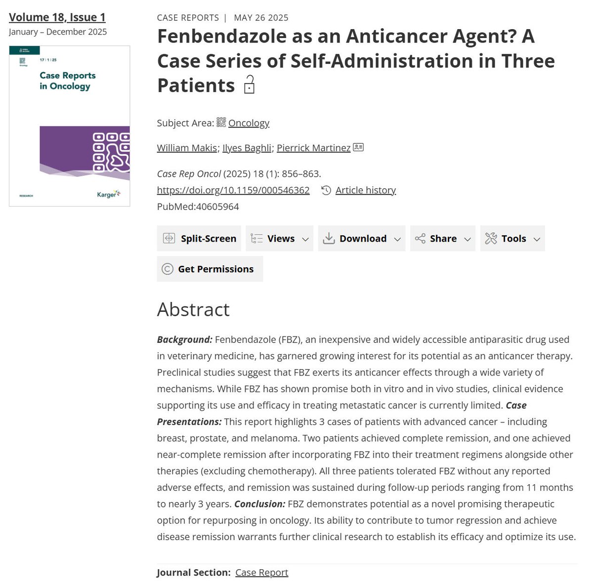 MakisMedicine's tweet image. BREAKING NEWS: We have just been threatened about our &quot;Fenbendazole as an Anticancer Agent&quot; paper!

We are currently being threatened with &quot;retraction&quot; on the basis of false allegations that were made to the Editor that I am providing &quot;clinical services to cancer patients&quot; with…