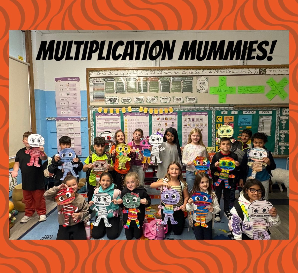 3H is mastering their multiplication facts and what better way to practice than by wrapping up some fun with Multiplication Mummies! <a href="/polk_street/">Polk Street School</a>