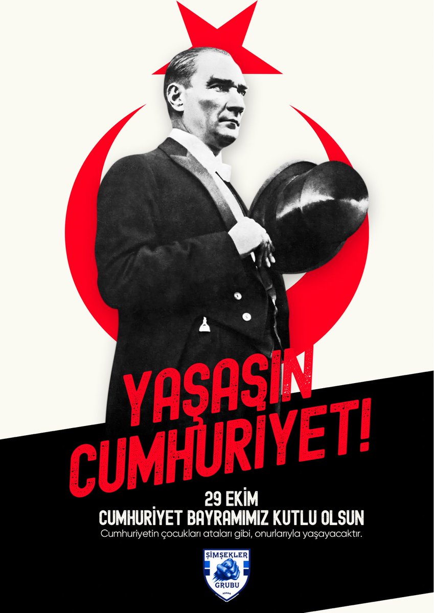 🇹🇷 Cumhuriyet; bağımsızlık, onur ve gelecektir.
Biz Şimşekler Grubu olarak 29 Ekim Cumhuriyet Bayramı’nı coşkuyla, gururla ve minnetle kutluyoruz.
Bu vatana özgürlüğü, aydınlığı ve umudu armağan eden Gazi Mustafa Kemal Atatürk ve silah arkadaşlarını saygıyla anıyoruz.
Bu mirası