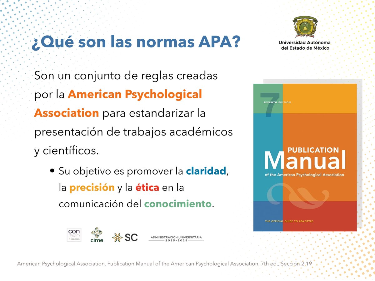 ConTexto_Humano's tweet image. En Con Texto Humano promovemos el uso de las normas APA de forma práctica, clara y actualizada, fortaleciendo la escritura académica con rigor y estilo.
contextohumano.uaemex.mx/index