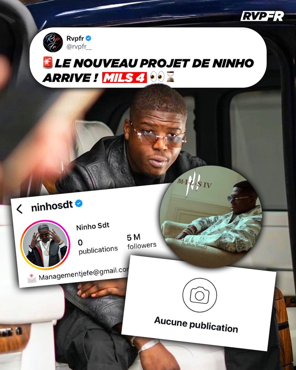 rvpfr__'s tweet photo. 🚨NINHO sortira bientôt MILS 4 ! 

Il vient de supprimer toutes ses publications sur Insta, comme à chaque sortie de projet… https://t.co/NIxT9rMXGK
