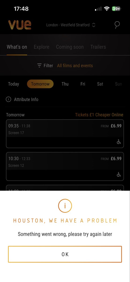 bdbannister's tweet image. @vuecinemas  I am unable to book tickets on your website or app. It keeps loading and coming up with errors. Please help? Your customer services then told me to reach out on socials and could not help? #nothelpful