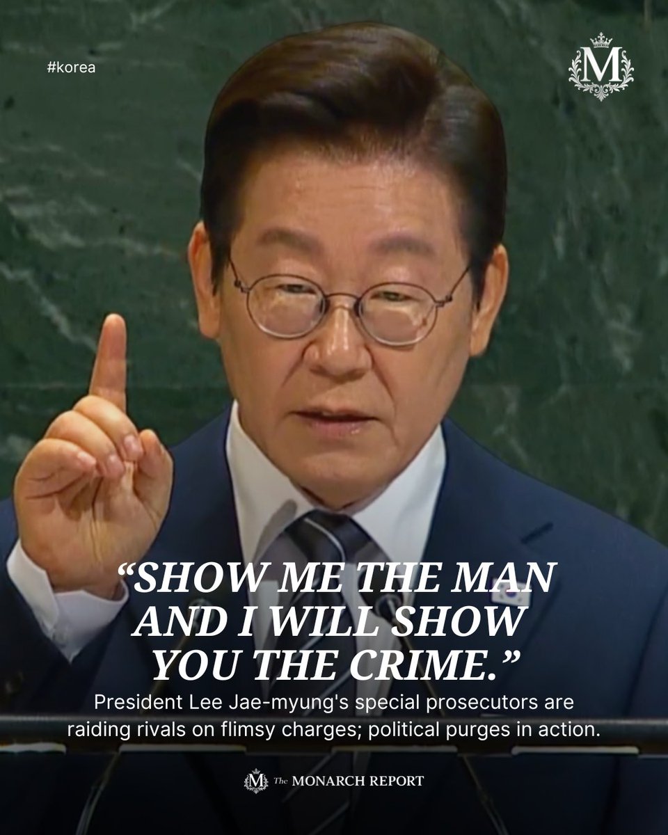 "Show me the man, I'll show you the crime." - Beria, the head of the Soviet secret police (NKVD) under Joseph Stalin

President Lee Jae-myung's special prosecutors are raiding rivals like Hwang Kyo-ahn on flimsy charges—political purges in action.

1. Targeting former Prime