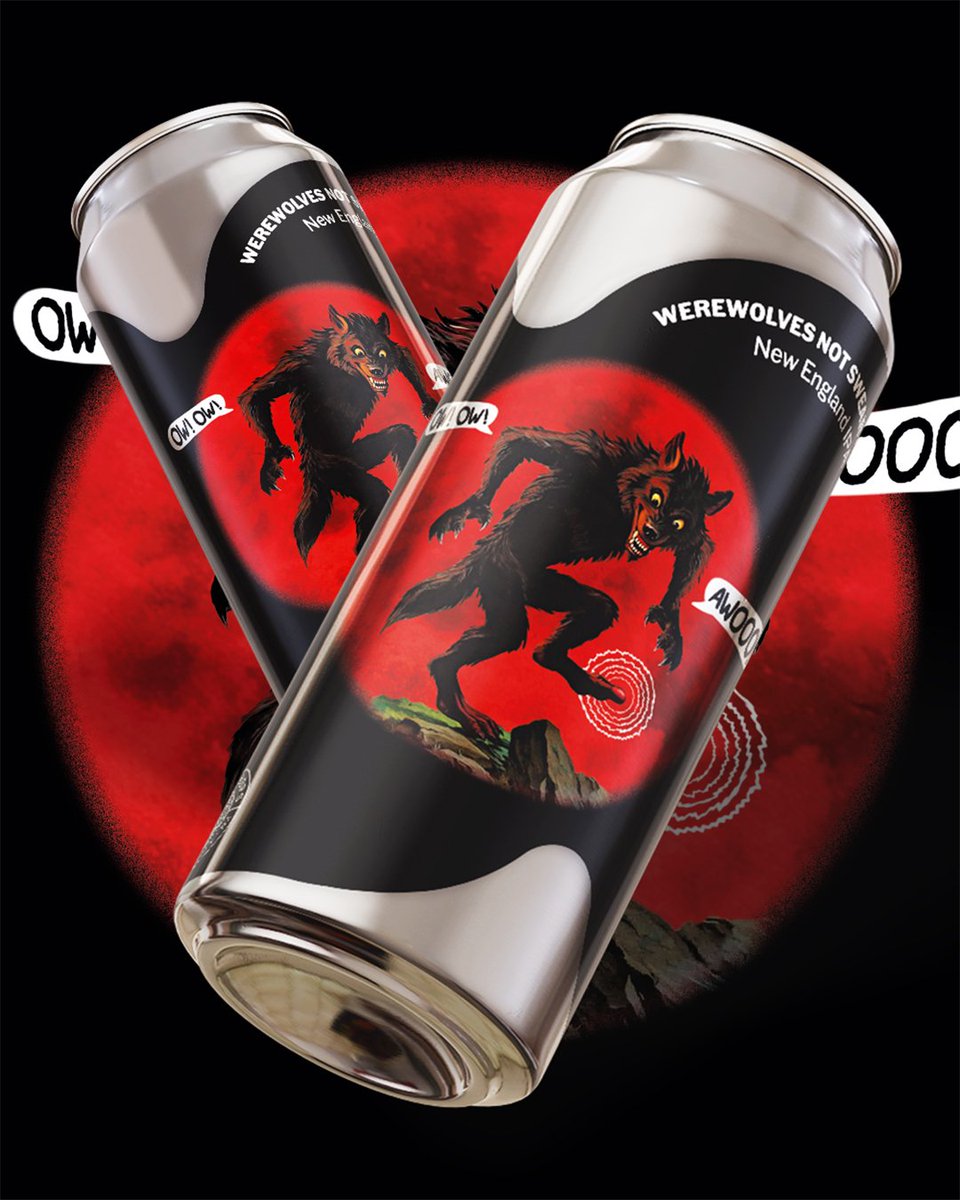 Werewolves Not Swearwolves 🐺

A Blood Moon hopped New England IPA, 6%. Collab with Eggers Hops. 🩸🌕

Awwooooooutt tomorrow!