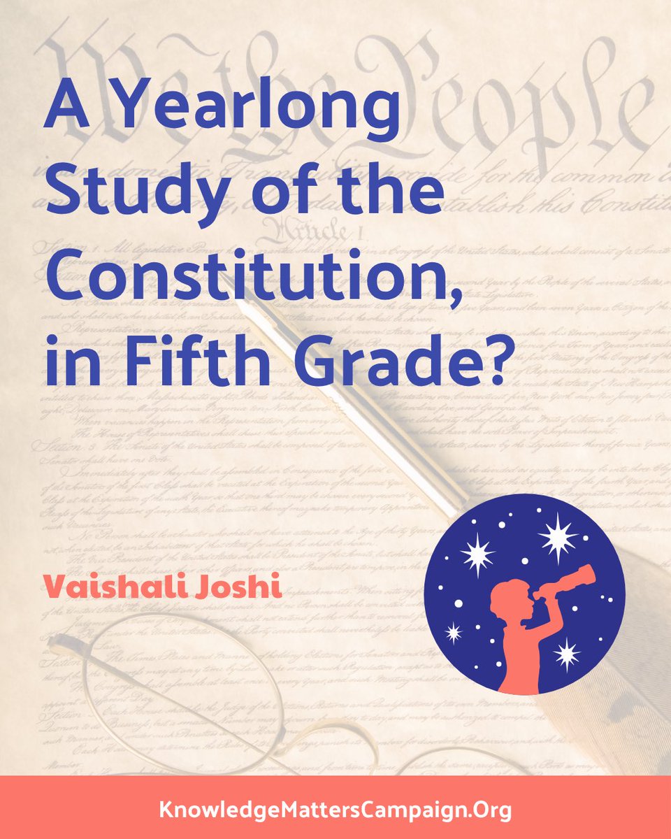 KnowledgeMatrs's tweet image. Fifth graders in Howard County, MD, spend a year studying the Constitution through We the People and finish with a simulated congressional hearing.
Civic learning starts early. 🇺🇸
👉 knowledgematterscampaign.org/post/a-yearlon…
#KnowledgeMatters #HistoryMatters