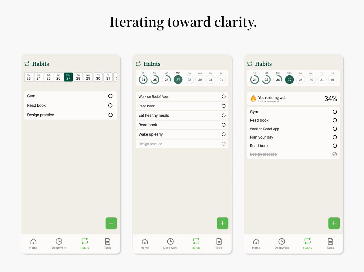 _Likitha_N's tweet image. Iterating toward clarity.

From the first layout to this version, every change was shaped by real user feedback.

We refined hierarchy, layout, and interaction to make it simpler and clearer.

Each iteration reduced friction and improved usability.

This isn’t the final design —…