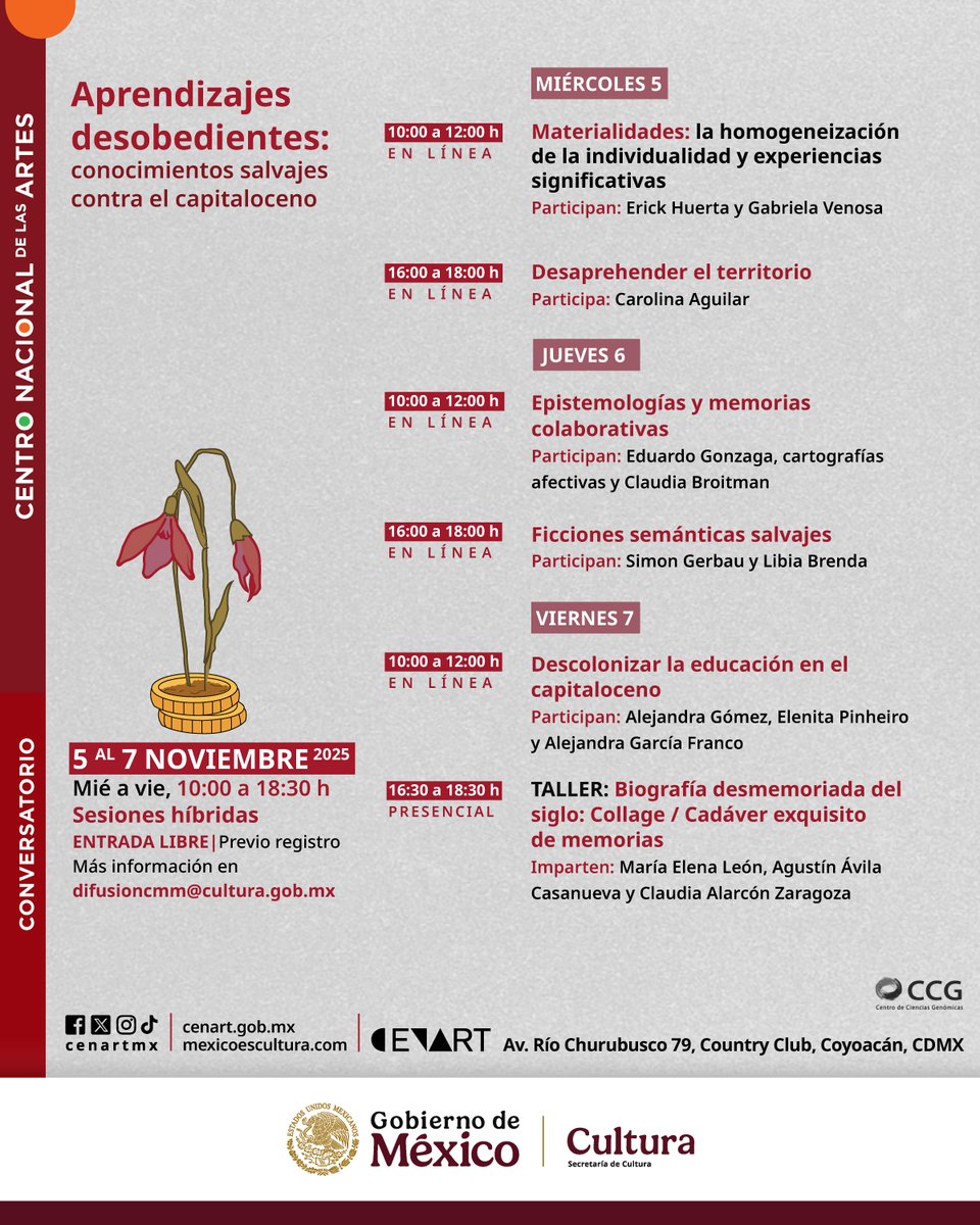 📚 Exploremos otras posibilidades en Aprendizajes desobedientes: conocimientos salvajes contra el capitaloceno, un espacio para imaginar nuevas maneras de habitar el conocimiento.

🔗 Regístrate: forms.gle/nozebPYWzeF9pd…