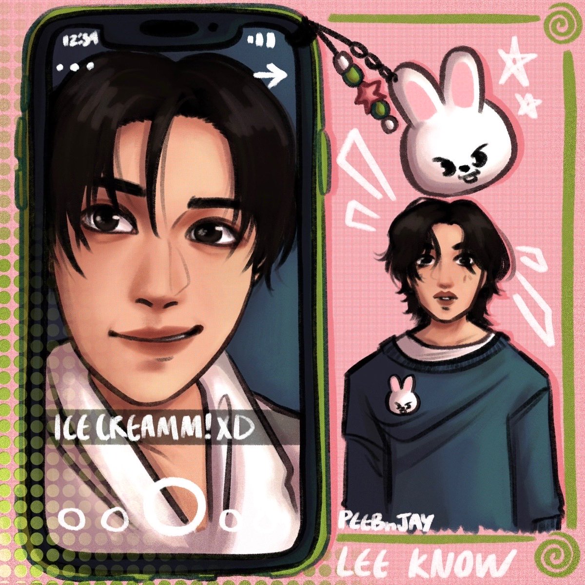 peebnjay's tweet photo. I posted this on my tiktok but forgot to do it here i am ashamed and buying tomatoes to throw at myself 
#skzfanart #LeeKnow https://t.co/xNW3JfCK96