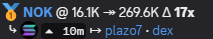 Plazo with the morning wake up call!

$NOK 16k -> 270k (17x)