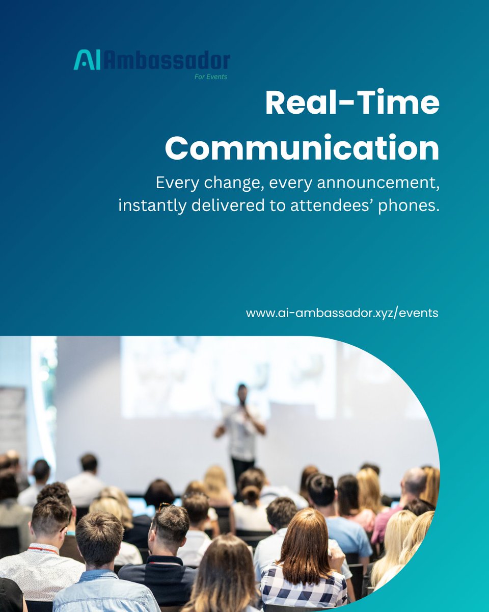 ai_ambassador_'s tweet image. Create a 5-Star Event Experience — Without the Stress 💫
Automate attendee communication, updates &amp;amp; FAQs with AI Ambassador.
Fewer delays, happier guests, seamless coordination.

👉 Try it free: hello.msg2ai.xyz

 #EventTech #AIConcierge #EventAutomation