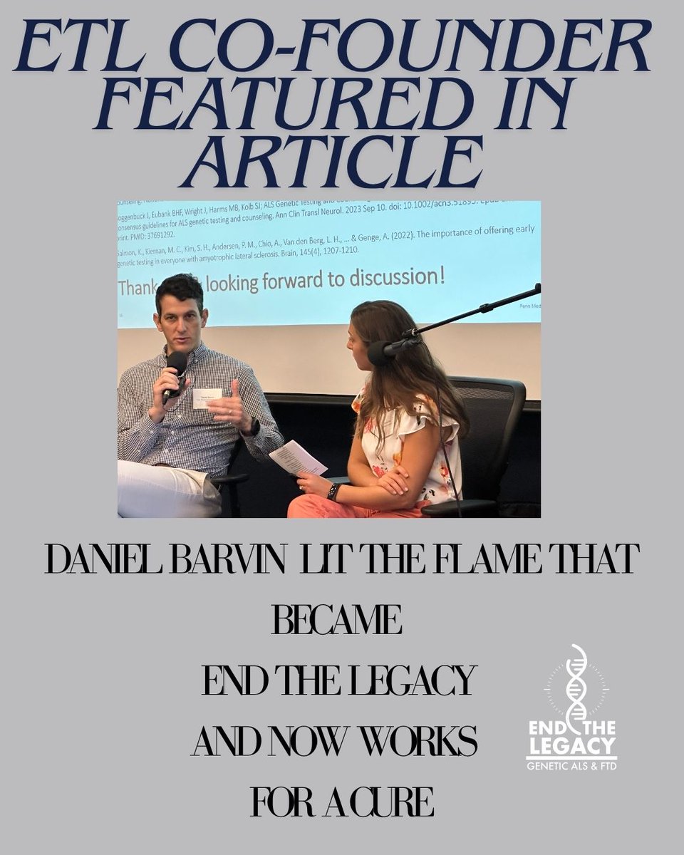 Check out this story in Biospace profiling End the Legacy co-founder and current Coya team member Daniel Barvin. We celebrate his commitment to ending the legacies of our families! 
biospace.com/drug-developme…

#endthelegacy #c9orf72 #coya