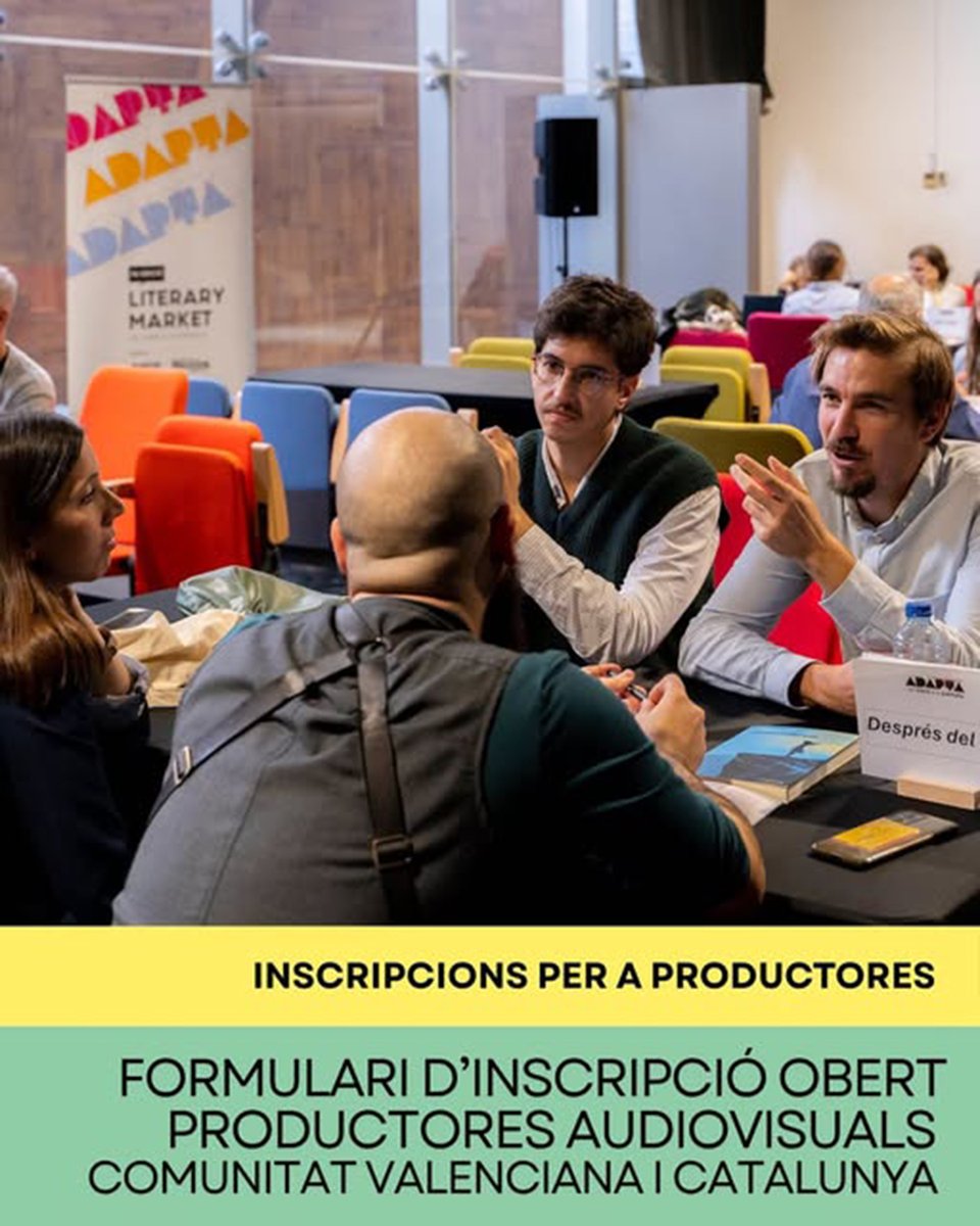 ADAPTA MARKET 🎥 Atención, productores y productoras audiovisuales, ya está abierta la inscripción para la VI edición de Adapta Literary Market, el encuentro entre profesionales del sector audiovisual y editorial, cuyo objetivo es facilitar la producción de adaptaciones de obras