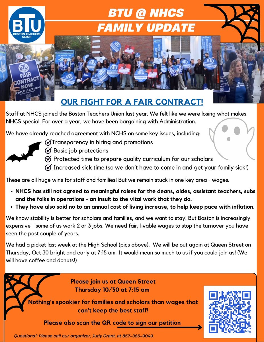 Informational Picket Thursday at 7:15am!

Neighborhood House Charter School, Lower School Campus, 21 Queen St, Boston

After almost 2 years <a href="/BTU66/">BostonTeachersUnion</a> members at Neighborhood House are calling for the equity, stability, and dignity of a first contract.