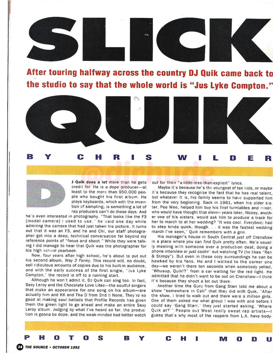 DJRhude's tweet image. From the stash, @TheSource magazine, October 92 issue featuring the legendary DJ Quik. Words by Chris Wilder. 🔥
#sourcemagazine 
#djquik