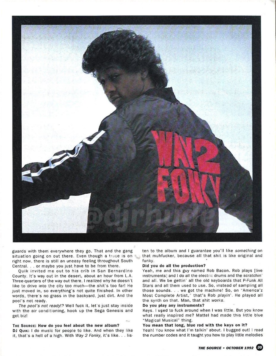 DJRhude's tweet image. From the stash, @TheSource magazine, October 92 issue featuring the legendary DJ Quik. Words by Chris Wilder. 🔥
#sourcemagazine 
#djquik