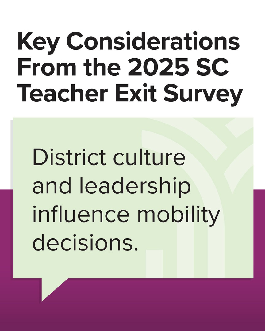 Among teachers who moved to new districts, the most influential factors were school culture, leadership reputation &amp; philosophical alignment. 

Explore more key considerations from the 2025 #SCTeacherExitSurvey: heyor.ca/Gupi1m

#sc #k12 #sceducation #eddata