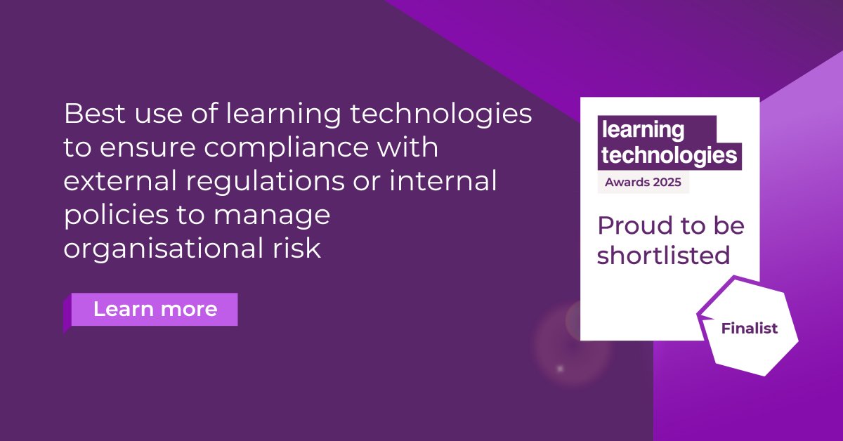 gpcorp's tweet image. We’re proud to be shortlisted for the 2025 #LearningTechnologiesAwards! 🏆

Category: Best use of learning technologies to ensure compliance and manage organizational risk.

We’re driving innovation, accountability, and performance through learning.

#LearningInnovation