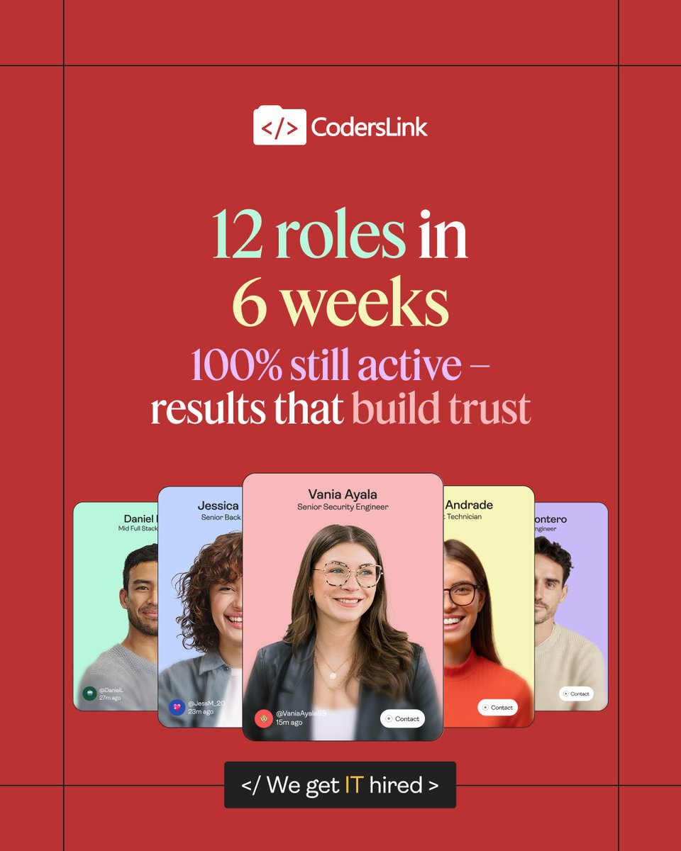 hirecoderslink's tweet image. 12 roles. 6 weeks. 100% retention. ⚡

💼That’s what performance looks like — results that build trust and long-term partnerships.