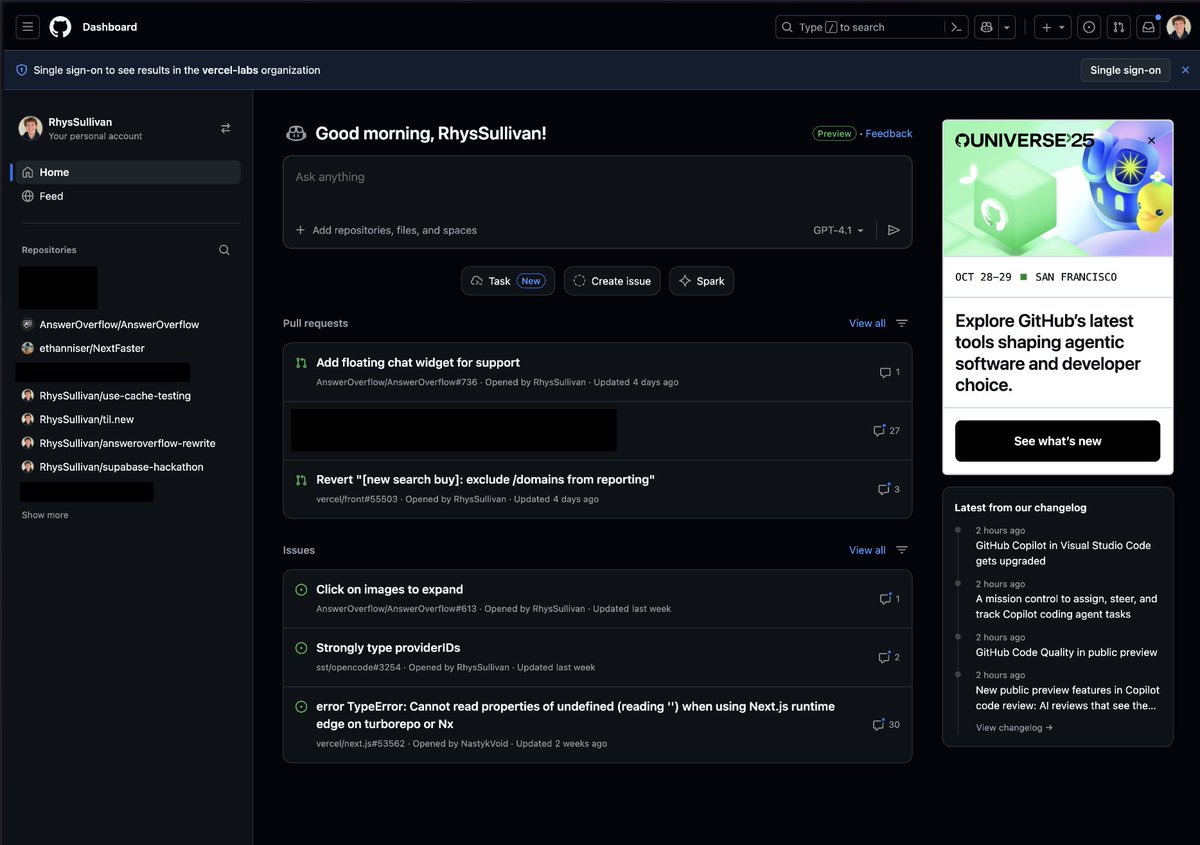 THEY FIXED THE GITHUB HOMEPAGE