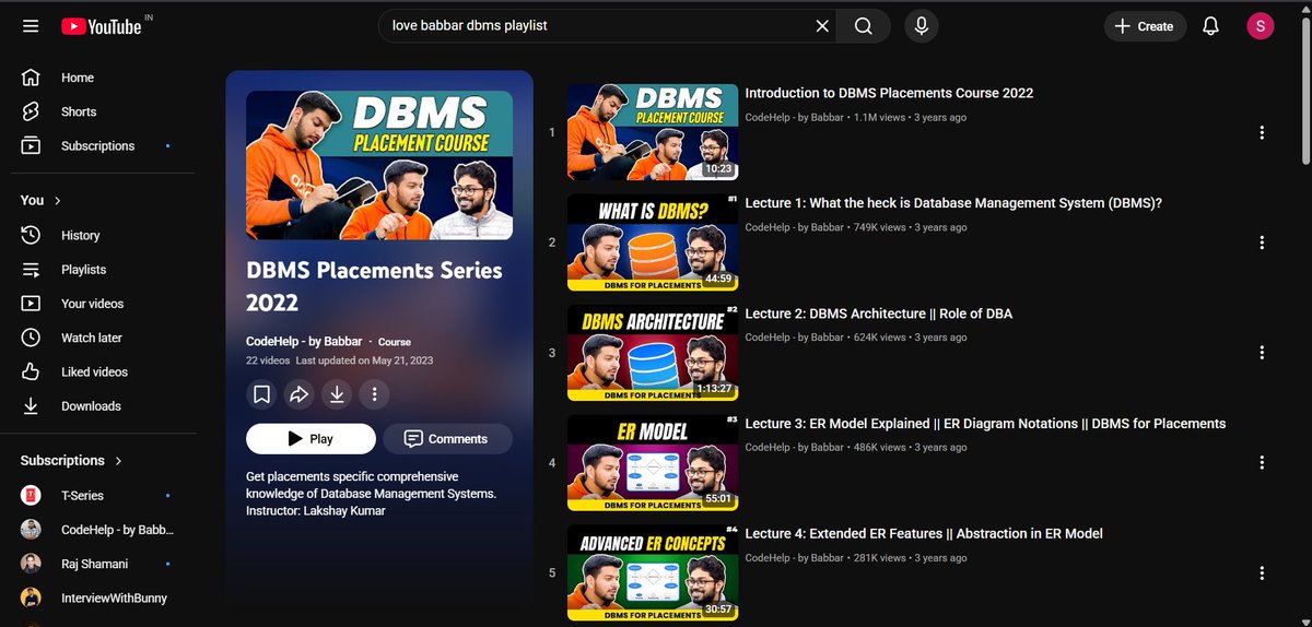_Shiva_iitp's tweet image. The only playlist you need to tackle DBMS questions in any SDE interview.