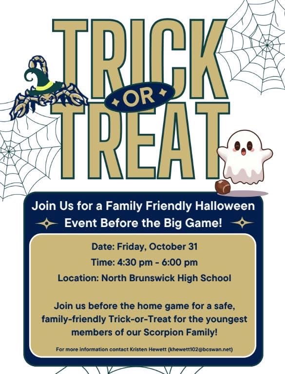 ScorpTown's tweet photo. Reminder of the trick or treat before the football game Friday! https://t.co/GJ4Wb0neuh