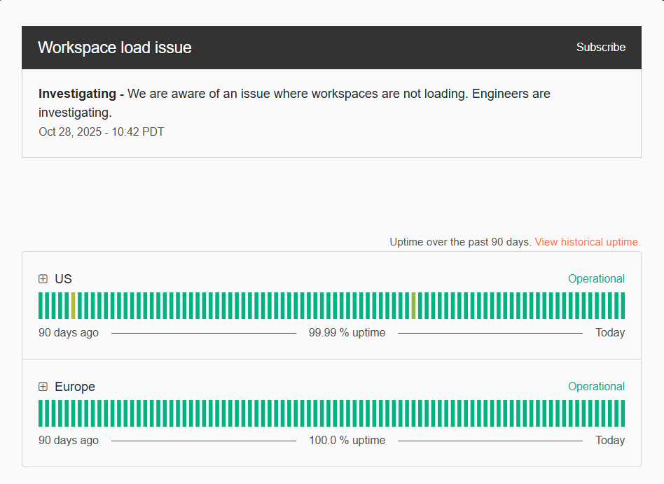 prateekbka's tweet photo. When @getpostman goes down… every dev suddenly remembers how much we depend on it 😅

Workspaces not loading today (Oct 28, 2025) — feels like coding just hit “pause.” 🛑

Big respect to the Postman team for keeping our API world spinning 💛

#Postman #API #FullStackDeveloper https://t.co/Y3vhRazeZw