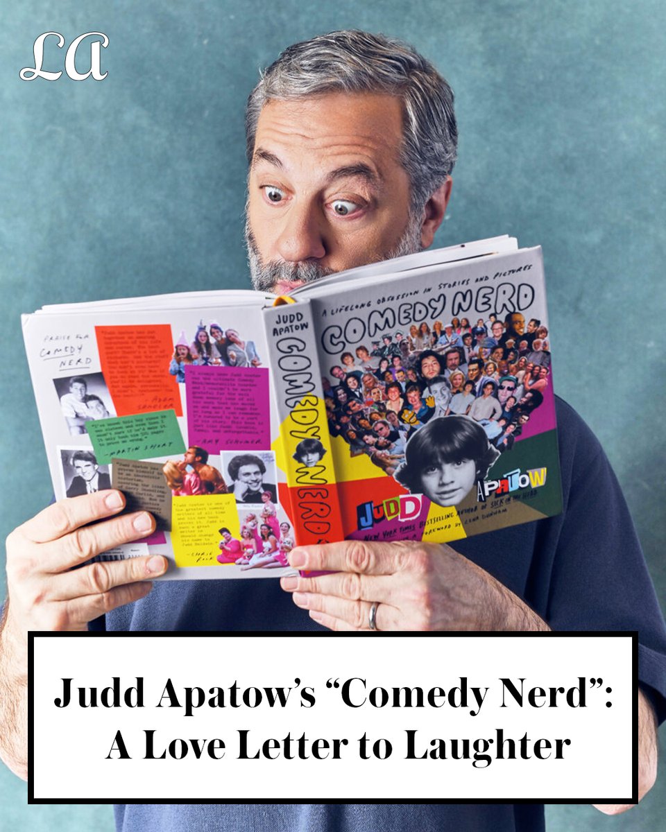 Judd Apatow’s new book "Comedy Nerd" is a love letter to laughter, packed with rare photos, scripts &amp; stories from his decades in comedy.

📸: <a href="/graphicsmetro/">Irvin Rivera 📸</a>

Full story from <a href="/haleybosselman/">Haley Bosselman</a> ⬇️

lamag.com/arts-and-enter…