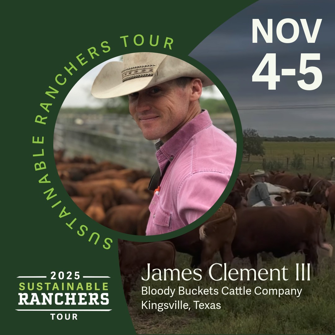 The final stop on the 2025 Sustainable Ranchers Tour is heading to Texas! Next week, we will be at Bloody Buckets Cattle Company with host James Clement III. There is still time to make plans to join us. Register today secure your spot hubs.ly/Q03NyqWb0