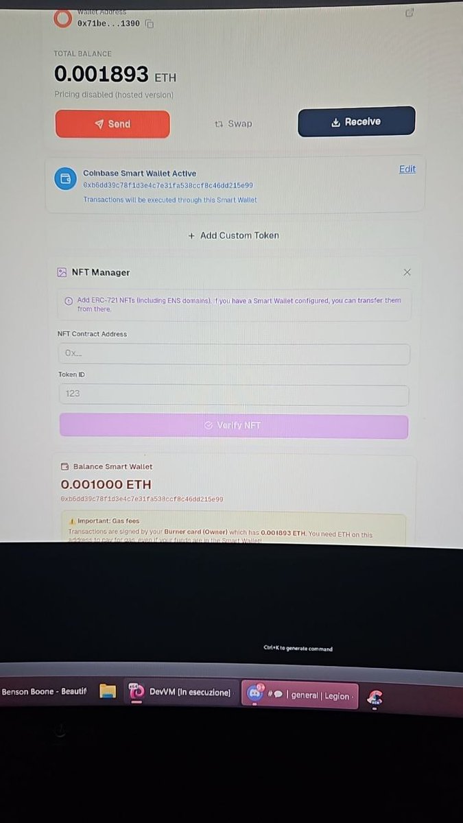 OpenBurner fork by <a href="/BreakThePoint/">Pointbreak</a> spotted 👀

he added basic support for smart wallets, ENS, and sending NFTs 🔥

his repo isn't public yet but when it is, he said he'd add to github.com/topics/burner-…