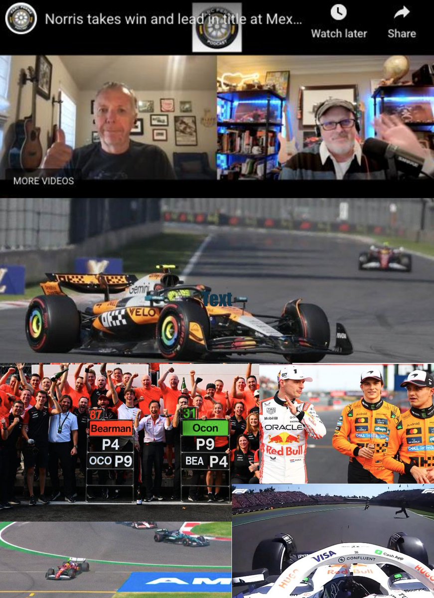 Here's our Latest <a href="/theparcferme/">The Parc Fermé</a>  show, The Mexican GP #f1 Review  AKA " The Good, The Bad and the Ugly"
Youtube Show
youtu.be/n9aYDPwQ21o
Podcast
theparcferme.com/norris-takes-w…