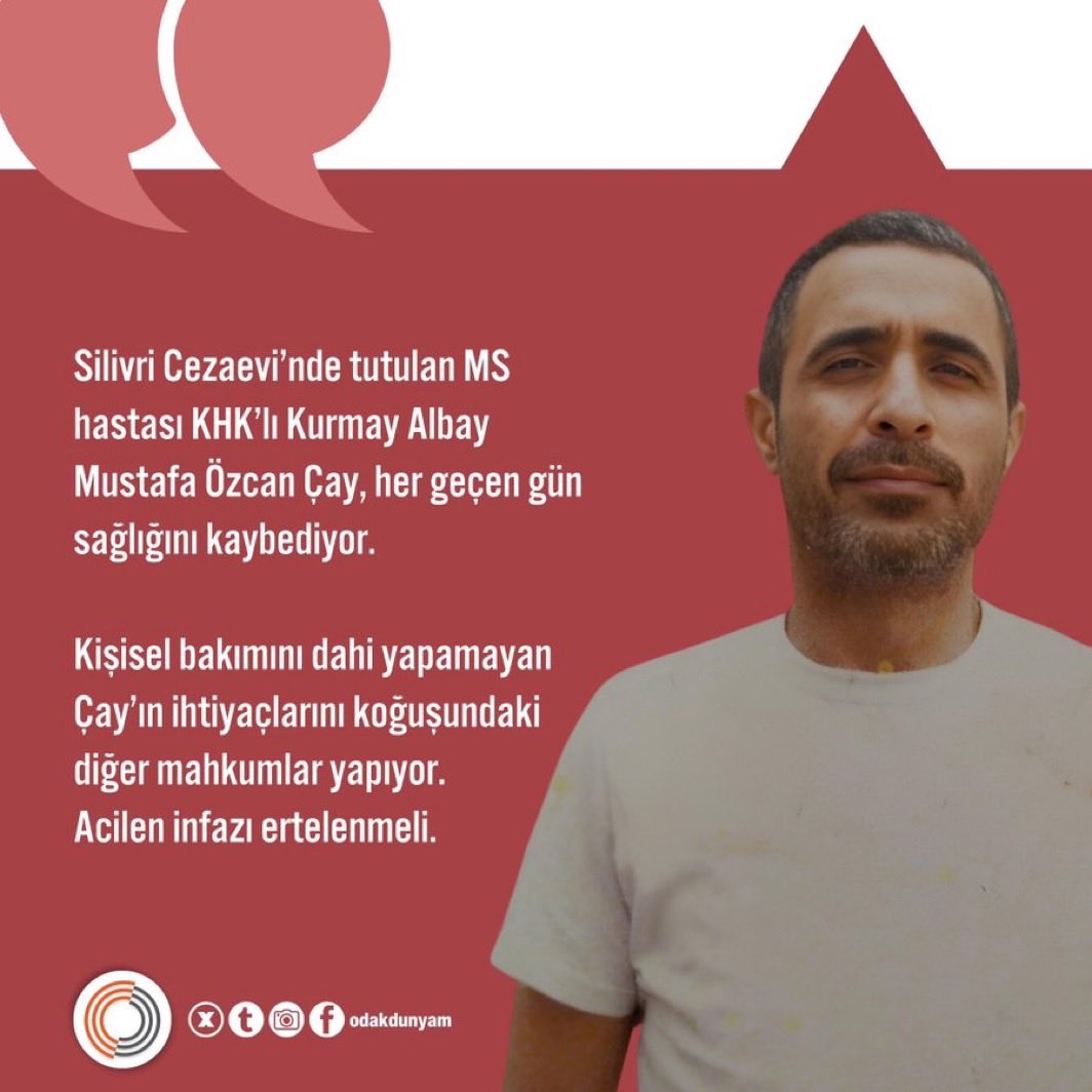odakdunyam2's tweet photo. — KHK’lı Jet Pilot Kurmay Binbaşı Mehmet Gürler
— KHK’lı Kurmay Albay Mustafa Özcan Çay
— Şehir plancısı Tayfun Kahraman

3 MS hastası, cezaevinde yaşam mücadelesi veriyor!

@basri_sonmez

HastaMahpuslara Özgürlük https://t.co/bdIEQNeDRf