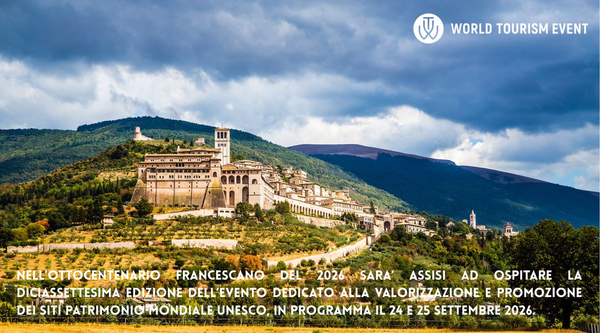 wtu_event's tweet photo. NELL’OTTOCENTENARIO FRANCESCANO  DEL 2026 SARA’ ASSISI AD OSPITARE LA XVII EDIZIONE DEL #WTE DEDICATO ALLA VALORIZZAZIONE E PROMOZIONE DEI #SITI #PATRIMONIO MONDIALE #UNESCO --> https://t.co/LNi8iHL2vZ https://t.co/rhVpmCGQ4E