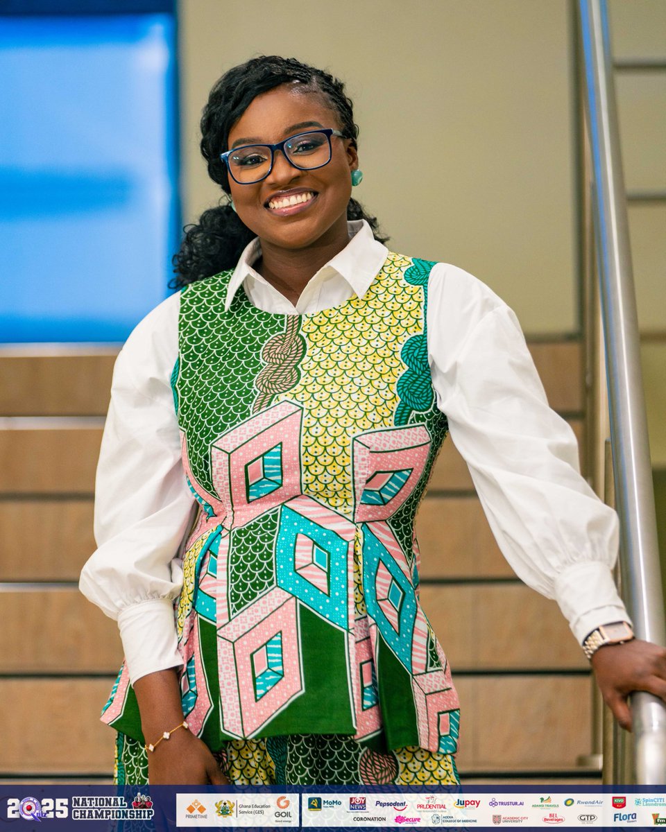 SGS AUDITORIUM:

Ending the one-eighth contests in a grand style at the SGS Auditorium is our one and only moderator, Dr. Thelma Ohene-Agyei 😍

<a href="/GTPFashion/">GTPFashion</a> 

#NSMQ2025 #NSMQOneEighth #Primetime