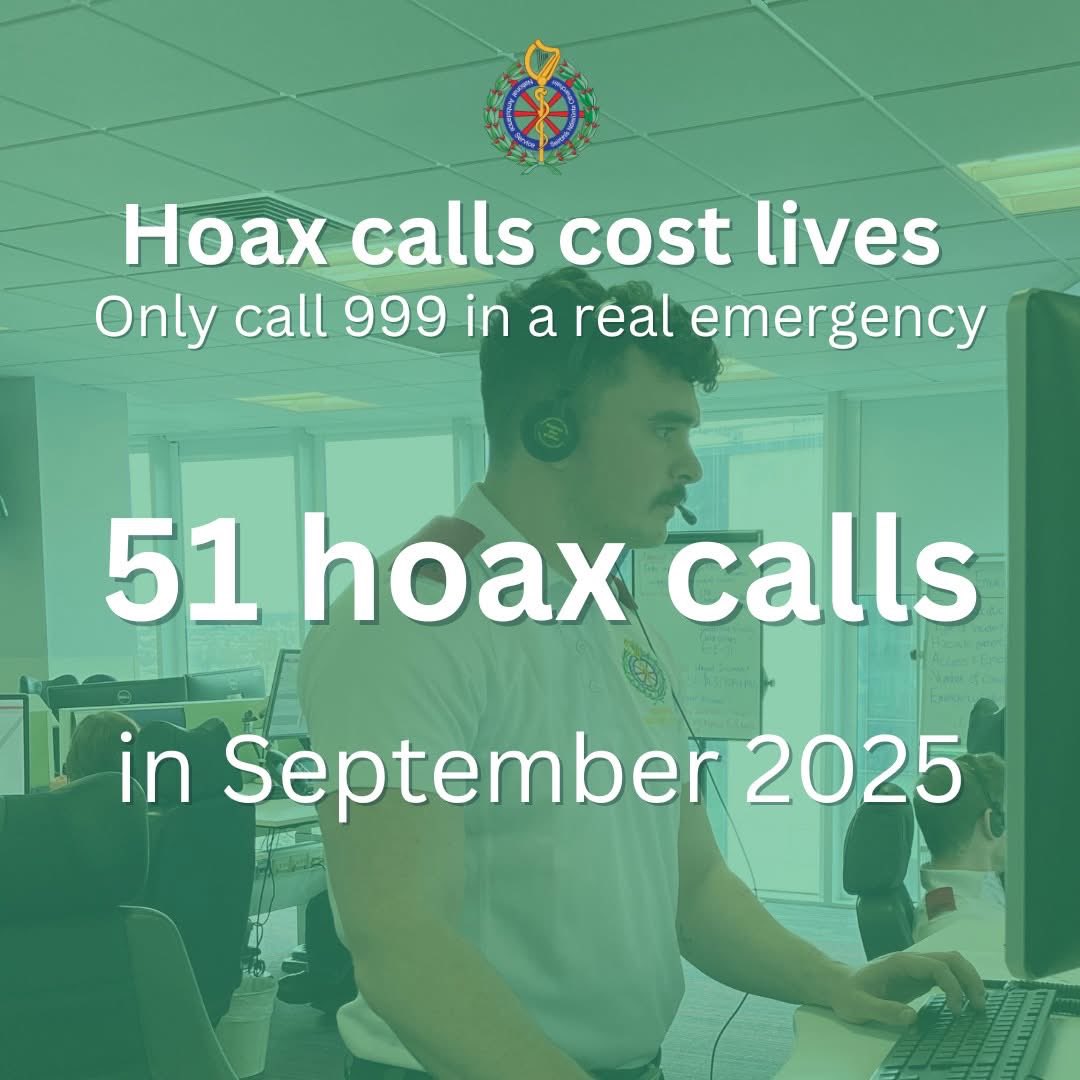 In September 2024, we received 79 hoax calls; one of our busiest months for false alarms.This September, that number was 51.

It’s a step in the right direction but still 51 times a real patient might have waited longer for help.Let’s keep working together to bring that number ⬇️