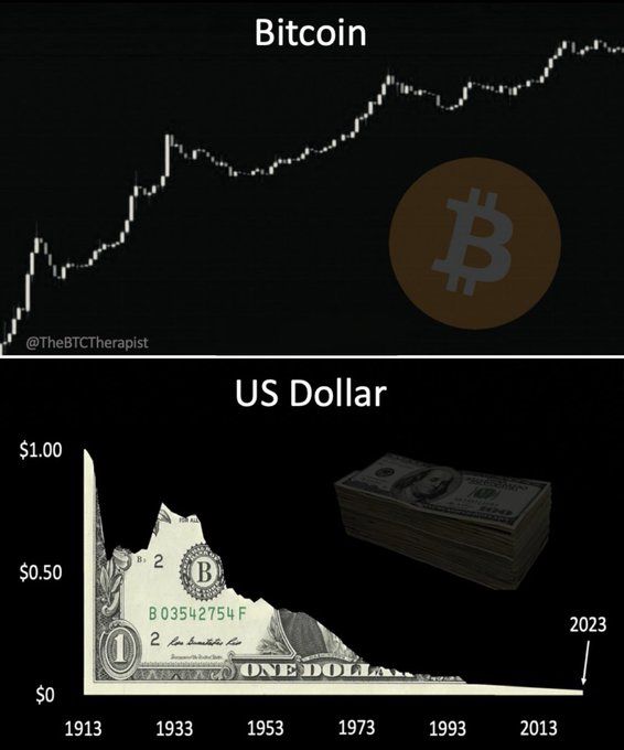 BitcoinArchive's tweet image. Bitcoin has no ceiling because the dollar has no floor

(@TheBTCTherapist)