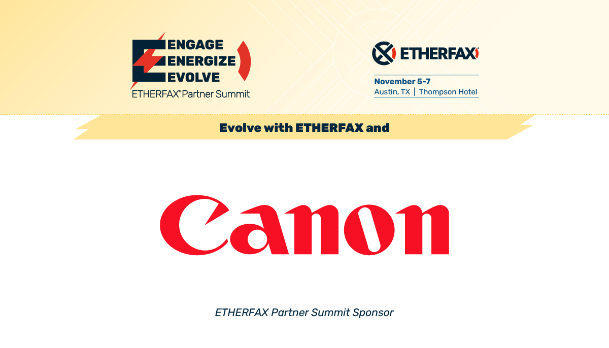 ETHERFAX's tweet image. Thank you to @CanonUSA for being a sponsor at our upcoming Partner Summit. Canon’s industry-leading solutions improve efficiency and enhance productivity for organizations of all sizes. Find out more: usa.canon.com #ETHERFAXPartnerSummit2025