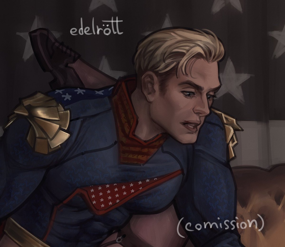 edelrott's tweet photo. I continue reuploading from my early works: #Homelander and @DewittWade’s #TheBoysOC. #NSFW illustration based on her #TheBoys fanfic.
#HomelanderWeek
#HomelanderWeek2025 https://t.co/KXlBfijVbA