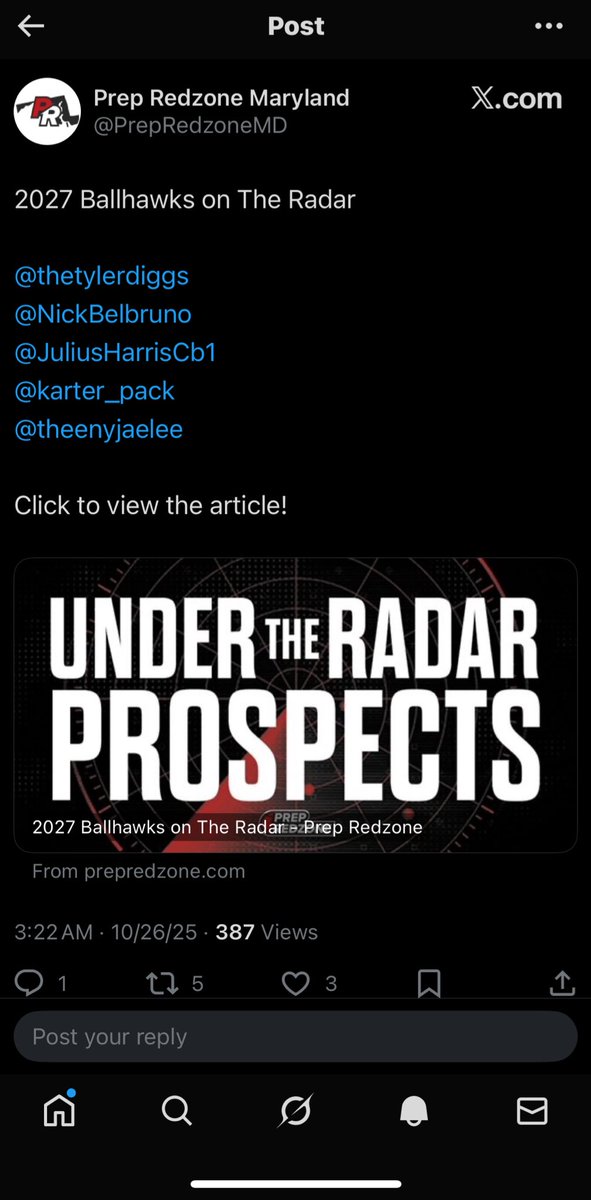 I Appreciate The Recognition 
<a href="/PrepRedzoneMD/">Prep Redzone Maryland</a>