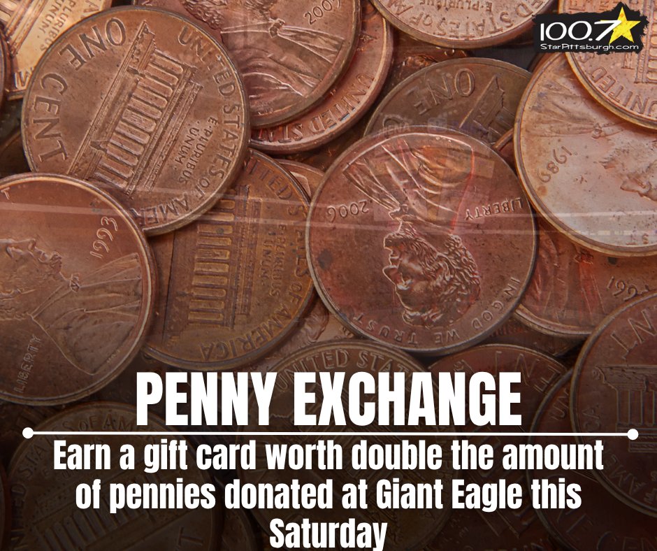 Have a bunch of spare pennies? Giant Eagle is offering a gift card DOUBLE the amount you turn in this Saturday. audacy.com/kdkaradio/news…