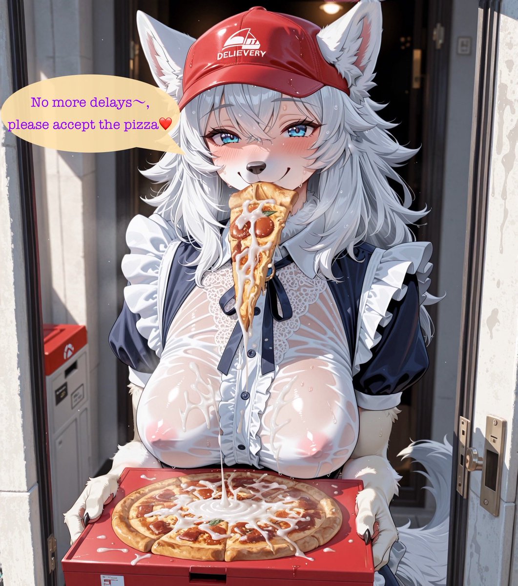 Ringewertyui's tweet photo. 🎉 Huge congrats to @BlueDeer_AI for hitting 7000 followers!
Custumer
“Why is a maid delivering pizza?
What’s that white stuff on the pizza?
And wait—why is there still a slice in your mouth?”
Reka:
“Just confirm the pizza🍕, I’ll handle the tip💦myself~”
#DeliveryAIChallenge https://t.co/64tHkZD762