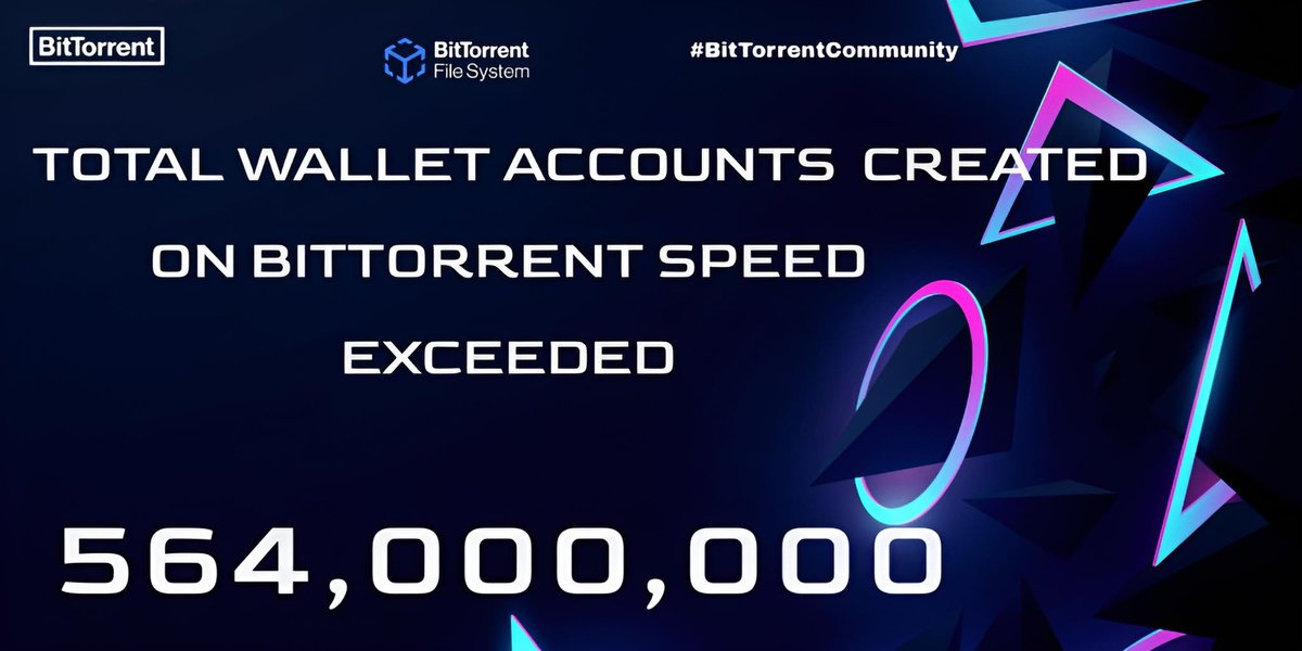 ⚡ Milestone Alert!
#BitTorrent Speed hits 564M+ wallets 💥
Proof that decentralized scaling works.
👉 scan.btfs.io
#BTT #BTFS