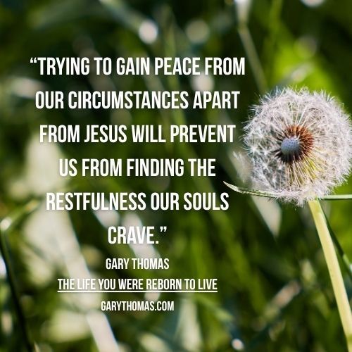 garyLthomas's tweet image. “Trying to gain peace from our circumstances apart from Jesus will prevent us from finding the restfulness our souls crave.”  Gary Thomas, &quot;The Life You Were Reborn to Live.&quot; buff.ly/Tr8ZzJS 

#garythomas #garythomasbooks #authorgarythomas #thelifeyouwerereborntolive…